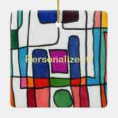 カラーの四角い「市数々のの地図」の形 セラミックオーナメント (裏面)