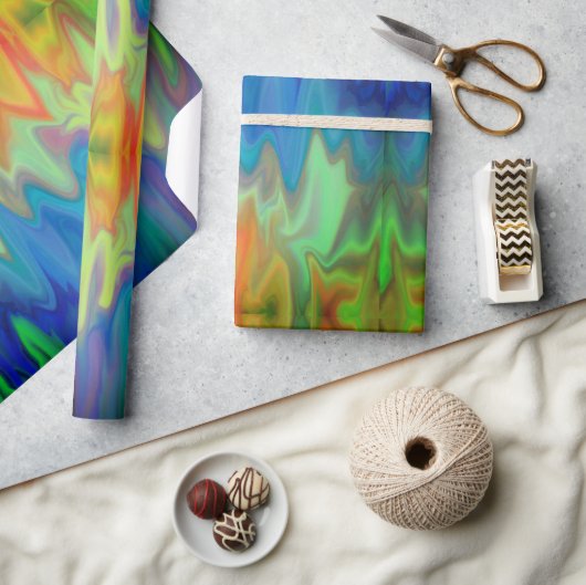 カラーの書き込み ラッピングペーパー (クラフト)