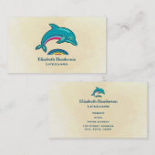 カラーの水に湾曲したアクア数々のグリーンドルフィン 名刺 (正面/裏面)