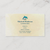 カラーの水に湾曲したアクア数々のグリーンドルフィン 名刺 (裏面)