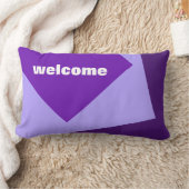 カラーの背景のみ – 紫+アイディア ランバークッション (ブランケット)