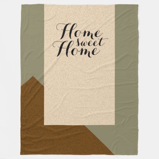 カラーの背景のみ – 茶色のベージュ+アイディア フリースブランケット (正面)