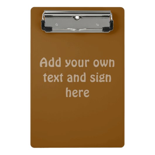 カラーの背景のみ – 茶色+アイディア ミニクリップボード (正面)