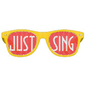 カラーの背景のみ – 赤色+アイディア レトロサングラス (正面)