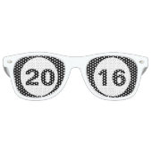 カラーの背景のみ – 黒+アイディア レトロサングラス (正面)