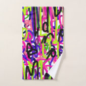 カラーの落書き バスタオルセット (ハンドタオル)