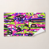 カラーの落書き バスタオルセット (ハンドタオル)