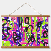 カラーの落書き 吊り下げ型タペストリー (正面)