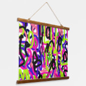 カラーの落書き 吊り下げ型タペストリー (傾斜あり)