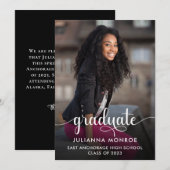 カラーの選択Graduateスクリプト卒業 案内状 (正面/裏面)