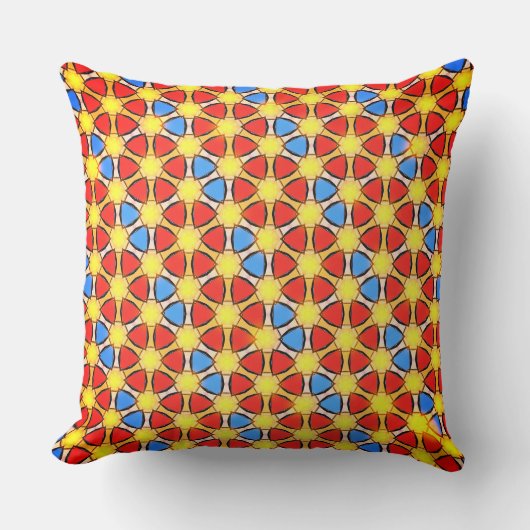 カラーの重なり合う円 クッション (正面)