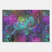 カラーのLOVEコラージュはっきりした ラッピングペーパーシート (正面)