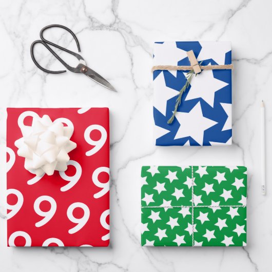 カラーはっきりしたスターズ – コスタムエイジ子供の誕生日 ラッピングペーパーシート (正面)