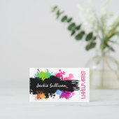 カラーはっきりしたスプラッシュメイクアップアーティスト 名刺 (スタンド正面)