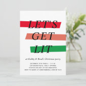 カラーはっきりしたハイライトクリスマスパーティの招待状 招待状 (スタンド正面)