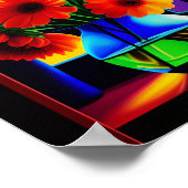 カラーはっきりしたフローラ芸術的ブーケ ポスター (角)