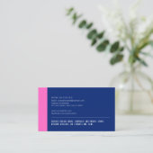 カラーはっきりしたブロック – ピンクとブルー、ロゴなし 名刺 (スタンド正面)
