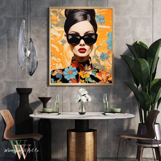 カラーはっきりしたプリントマクシマリストアートの女性 ポスター