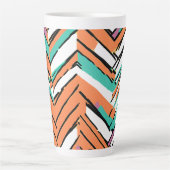 カラーはっきりしたヘリンボーンシェブロンパターン カフェラテマグ (正面)
