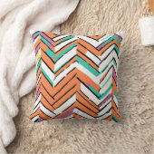 カラーはっきりしたヘリンボーンシェブロンパターン クッション (ブランケット)