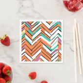 カラーはっきりしたヘリンボーンシェブロンパターン スタンダードカクテルナプキン (インサイチュ)