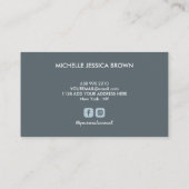 カラーはっきりしたモノグラムプロフェッショナルソーシャルアカウント 名刺 (裏面)