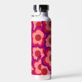 カラーはっきりしたレトロヒッピー花柄 ウォーターボトル (右面)
