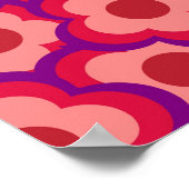 カラーはっきりしたレトロヒッピー花柄 ポスター (角)