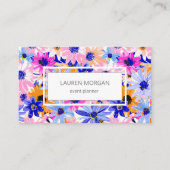 カラーはっきりした花模様鮮やか名刺 名刺 (正面)