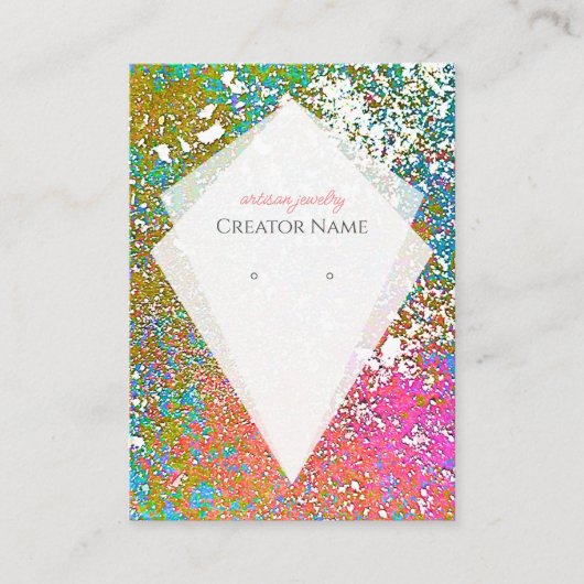 カラーはっきりした（ばちゃばちゃ）跳ねるカスタムジュエリー表示カード 名刺 (正面)