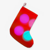 カラーぼやけ抽象芸術赤の背景《写真》ぼけ味 スモールクリスマスストッキング (正面 (吊り時))