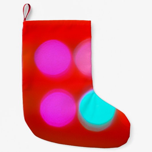 カラーぼやけ抽象芸術赤の背景《写真》ぼけ味 スモールクリスマスストッキング (正面)
