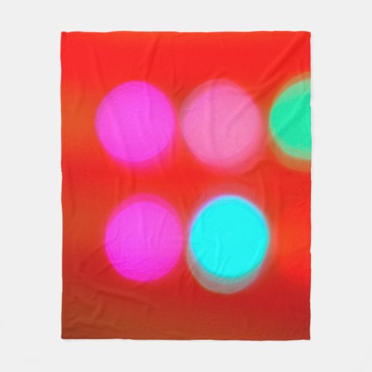 カラーぼやけ抽象芸術赤の背景《写真》ぼけ味 フリースブランケット (正面)