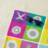 カラーよくはしゃぐブロックチェッカーボードビーチタオル ビーチタオル (インサイチュ)