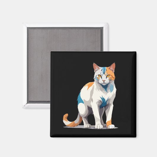 カラーを使用した猫のベクターアー鮮やかト マグネット (正面/裏面)