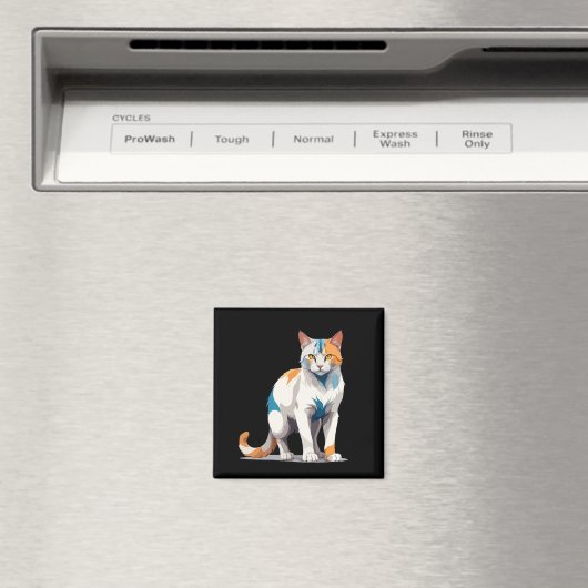 カラーを使用した猫のベクターアー鮮やかト マグネット (インサイチュ (食洗機))