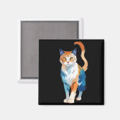 カラーを使用した猫のベクターアー鮮やかト マグネット (正面/裏面)