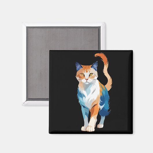 カラーを使用した猫のベクターアー鮮やかト マグネット (正面/裏面)