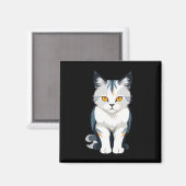 カラーを使用した猫のベクターアー鮮やかト マグネット (正面/裏面)