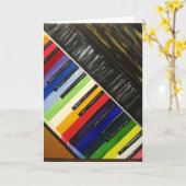 カラーアイズ抽象芸術アート – グリーティングカード (黄色い花)