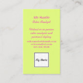 カラーアナリスト個人スタイリストブライト 名刺 (正面)