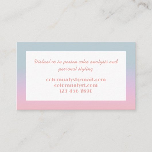 カラーアナリスト個人スタイリスト 名刺 (正面)