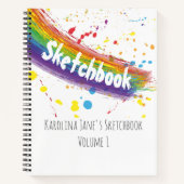 カラーアートかわいいパーソナライズされたキッドsketchbook ノートブック (正面)