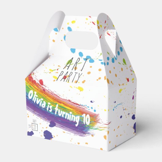 カラーアートパーティー誕生日 フェイバーボックス (正面サイド)