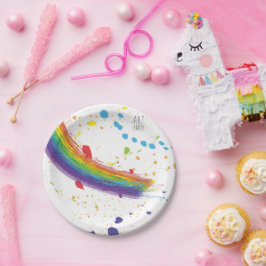 カラーアートパーティー誕生日 ペーパープレート