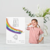 カラーアートパーティー誕生日 招待状 (スタンド正面)