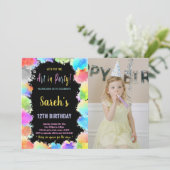 カラーアート絵を描パーティーと写真 招待状 (スタンド正面)