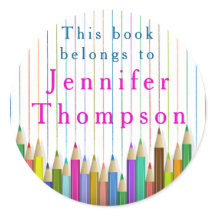 カラーアート鉛筆ステッカー戻る学校のカスタム