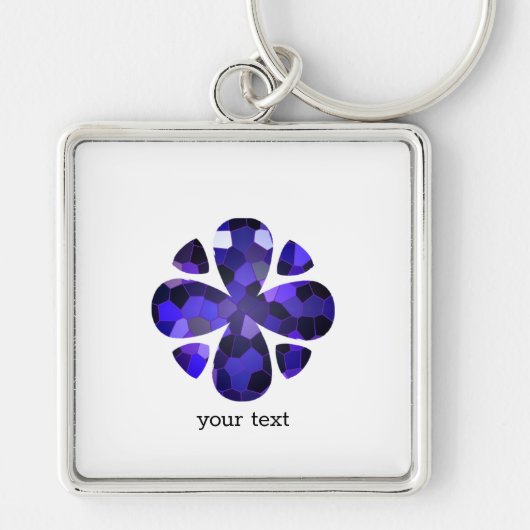 カラーアート、青 キーホルダー (正面)