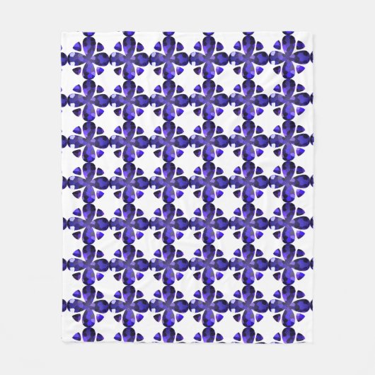 カラーアート、青 フリースブランケット (正面)